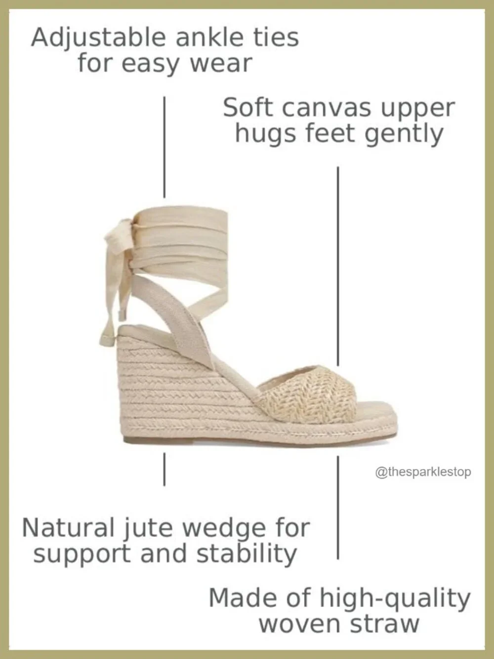 Women's Espadrilles Wedge Sandals Platform Square Toe Lace Up Ankle Strap Summer